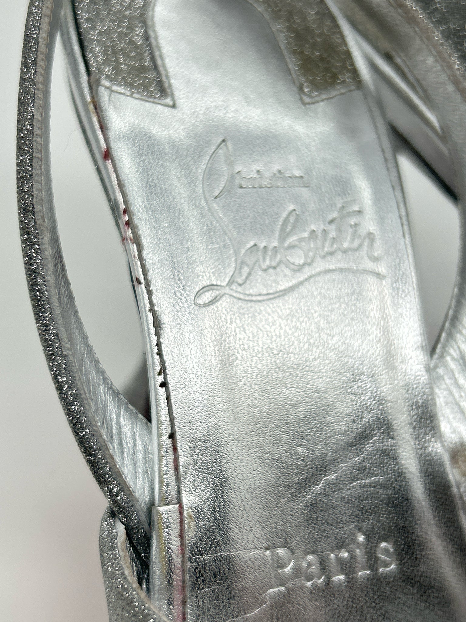 CHRISTIAN LOUBOUTIN Size 38 Silver Women Sandal