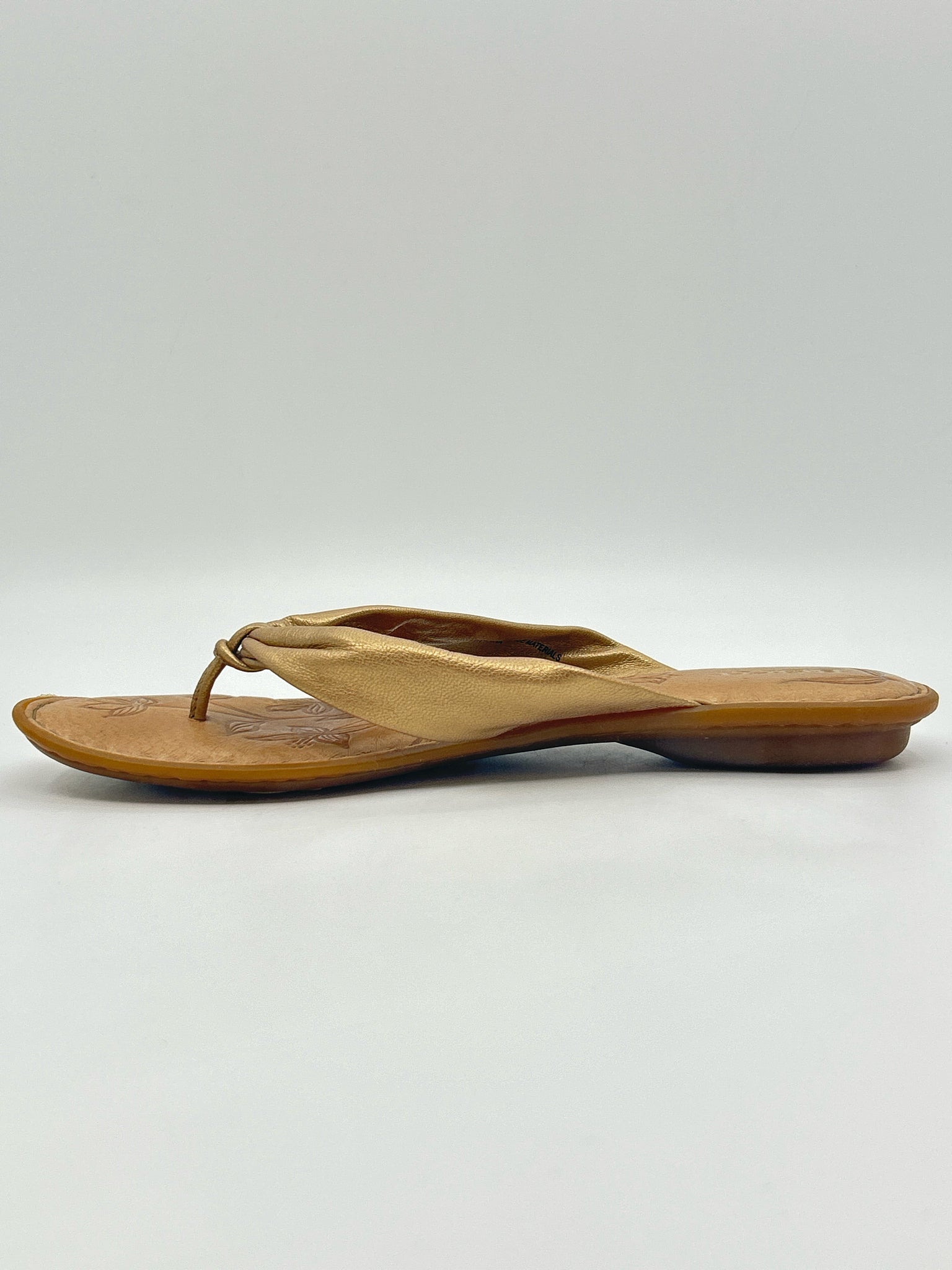 BORN Size 9 Gold & Beige Women Sandal