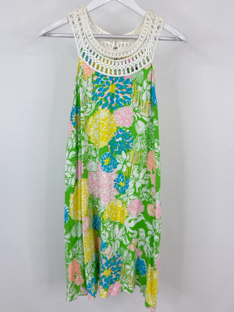 LILLY PULITZER Size L Green Print Women Dress