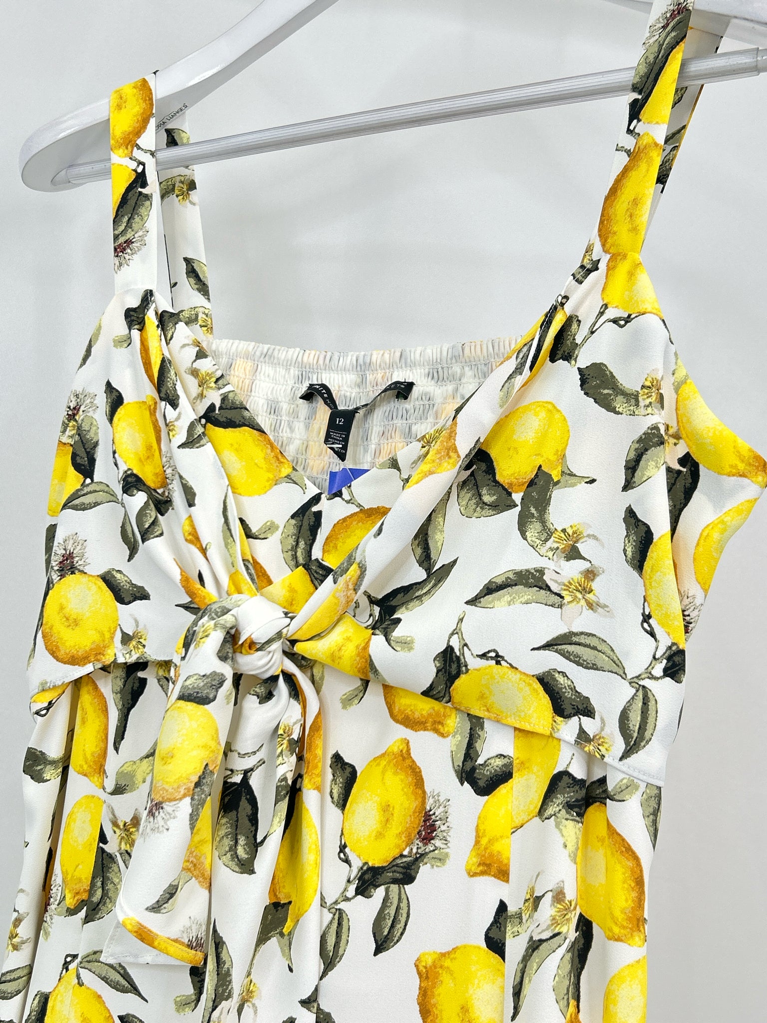 White House Black Market Size 12 white & yellow Women Dress