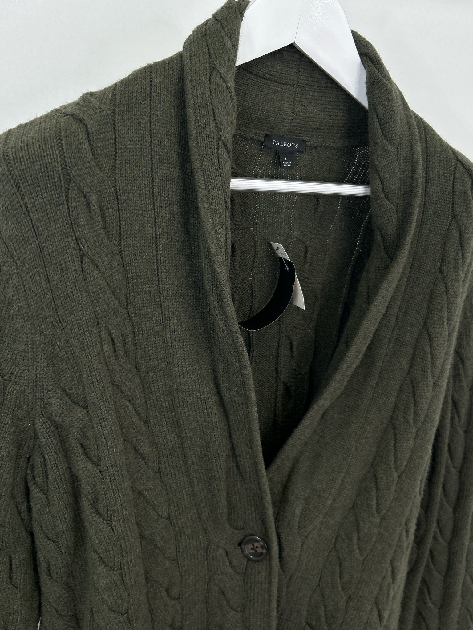 TALBOTS NWT Size L OLIVE Women's Cardigan