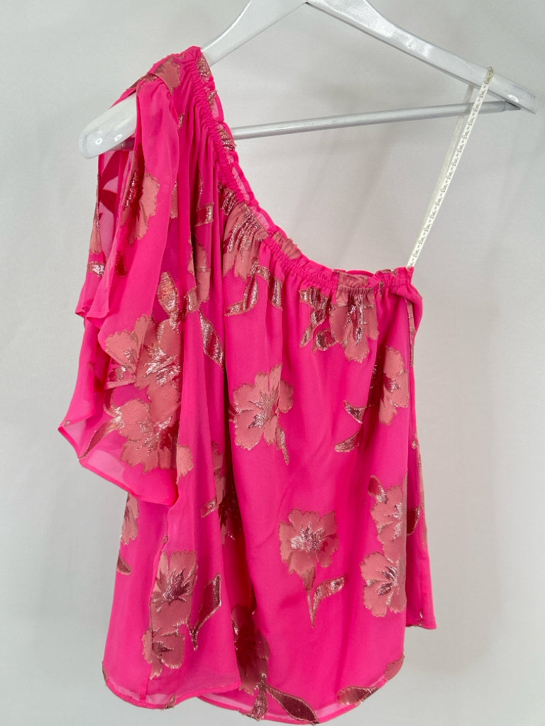LILLY PULITZER Size M Pink Sarahleigh One Shoulder Top
