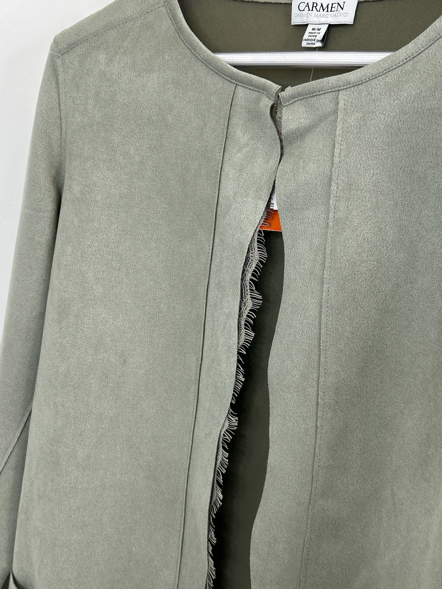 CARMEN MARC VALVO Size M Green Grey Women Coat