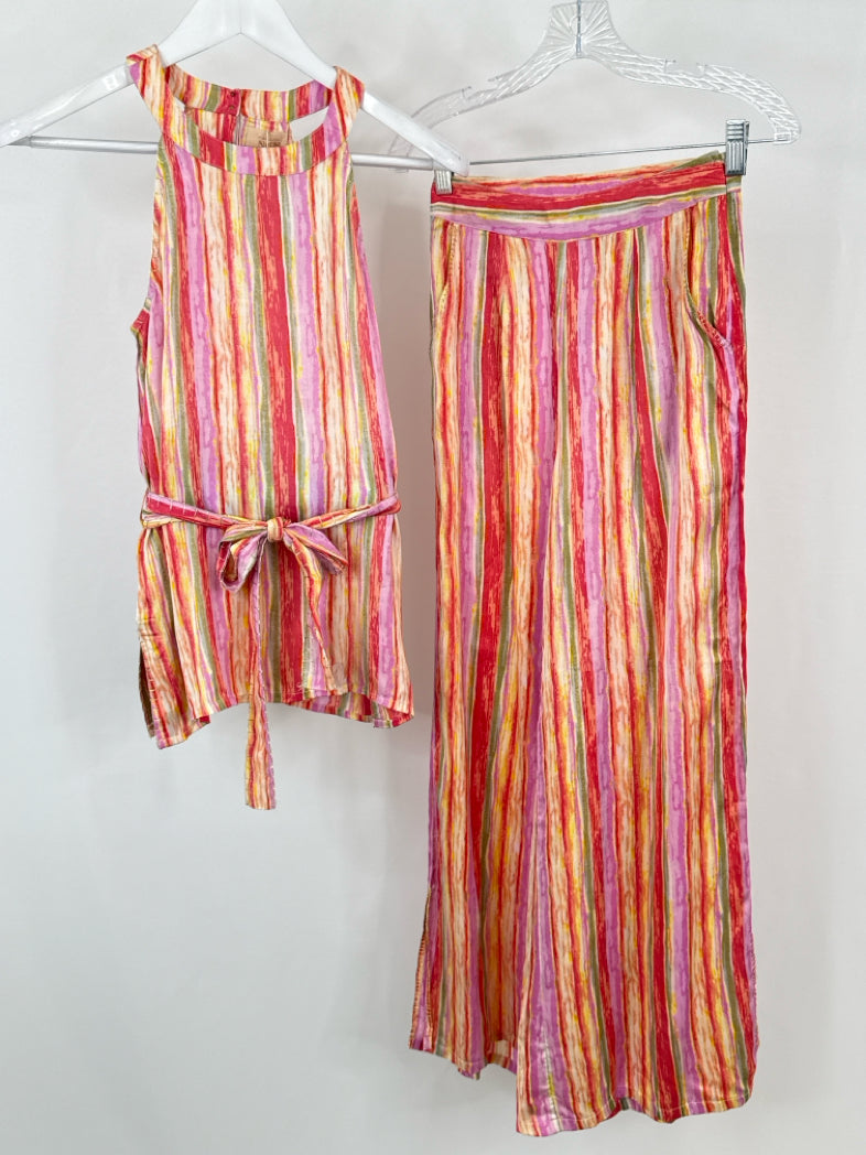 NEKANE NKN Size XS Pink Striped Women 2-Piece w/pants