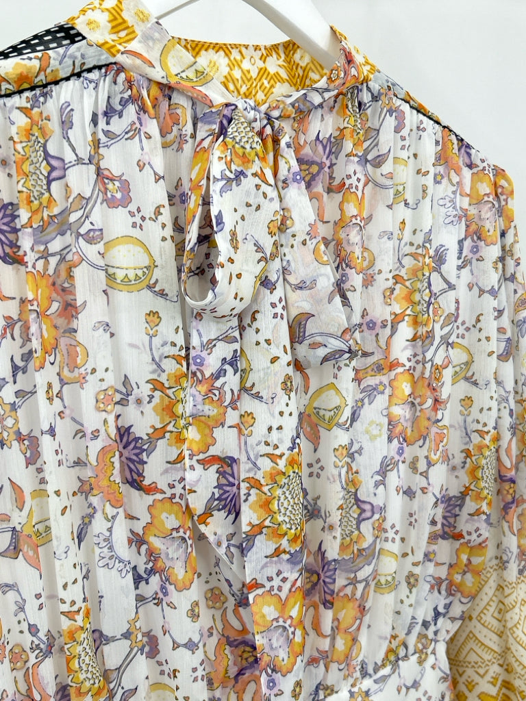 BEULAH NWT Size L WHITE AND YELLOW Women's Dress