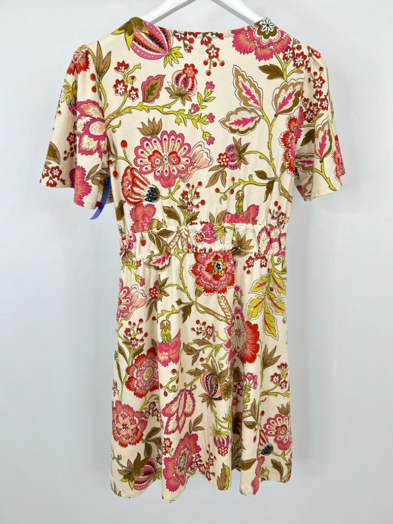 SPARTINA Size S Cream floral print Women's Dress