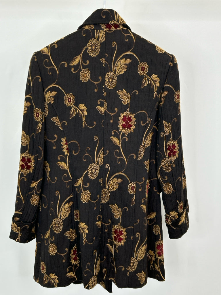 LOVELY Women Size 8 Brown floral Coat