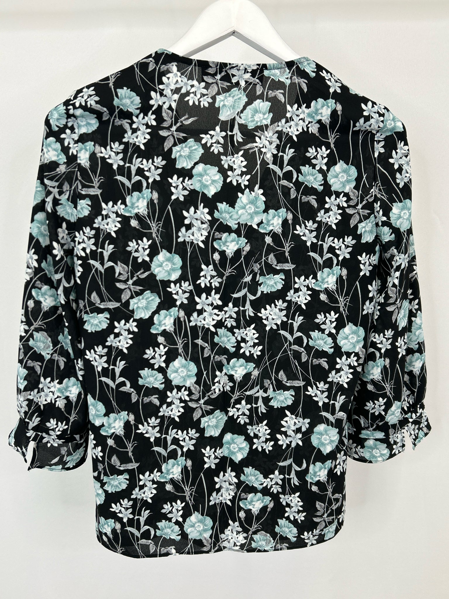 KARL LAGERFELD Size XS Black Floral Women Blouse