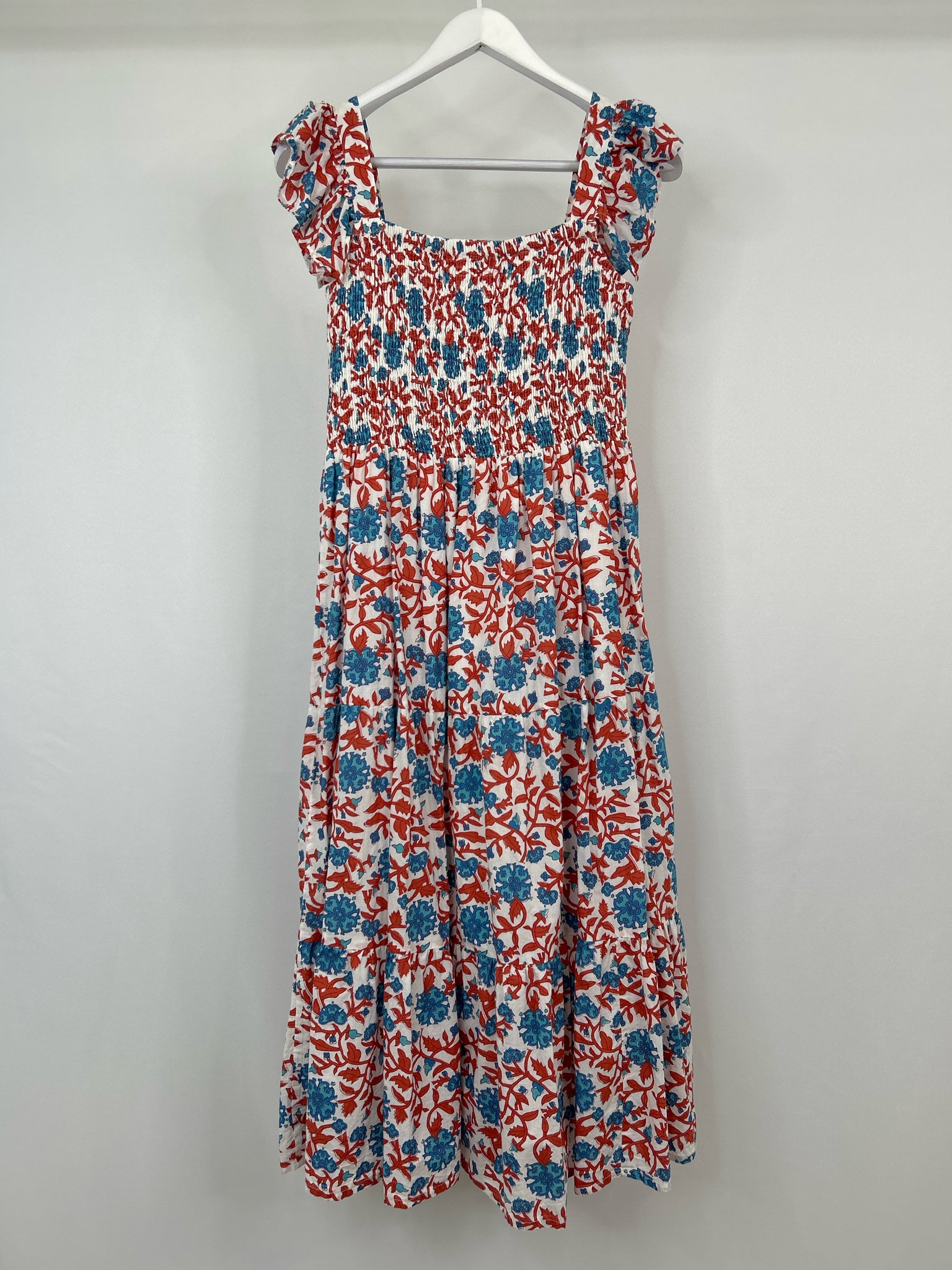 VICTORIA DUNN Size M CORAL AND BLUE Women Dress