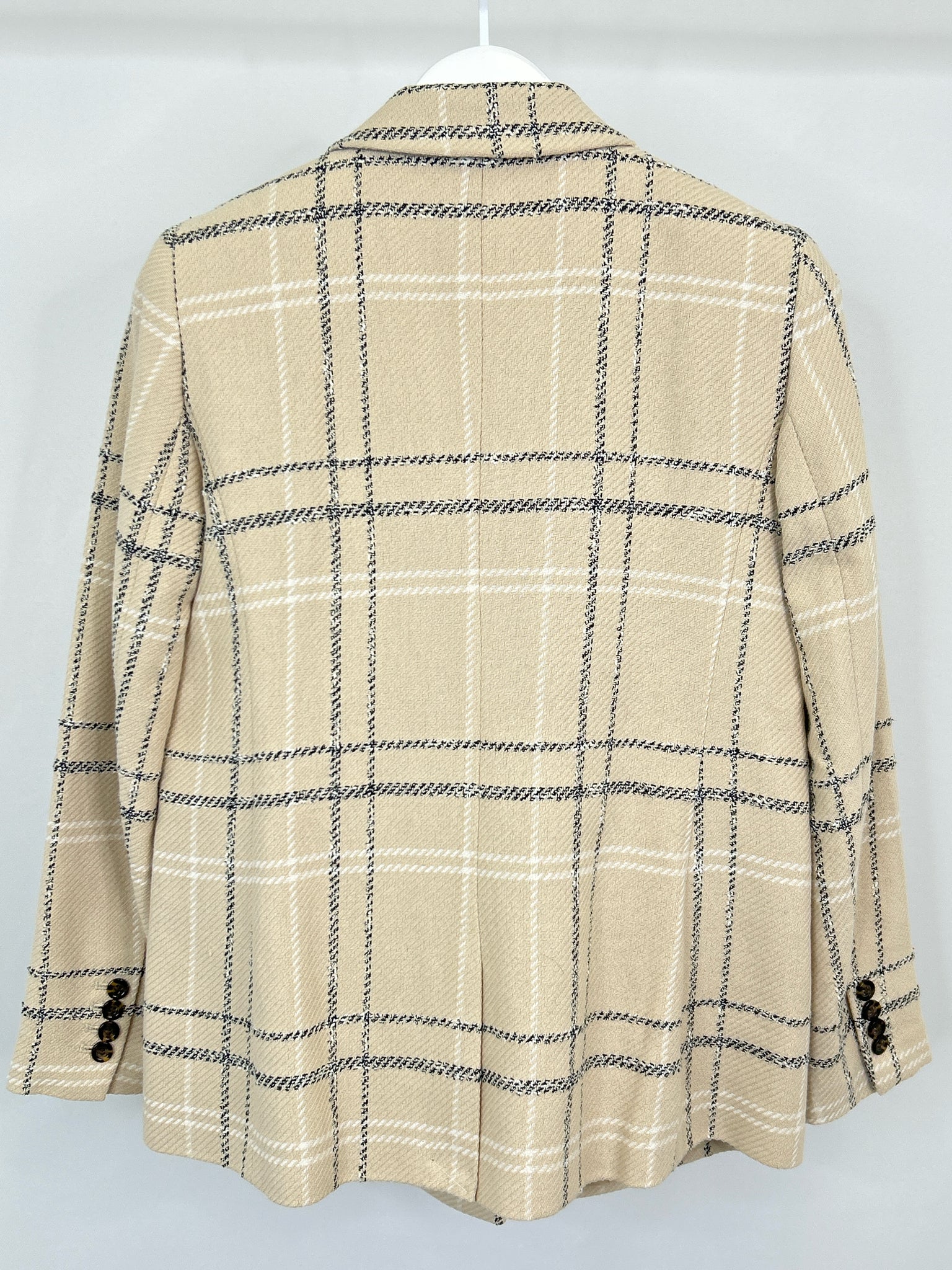 ANN TAYLOR Size 4 Beige Plaid Women Blazer