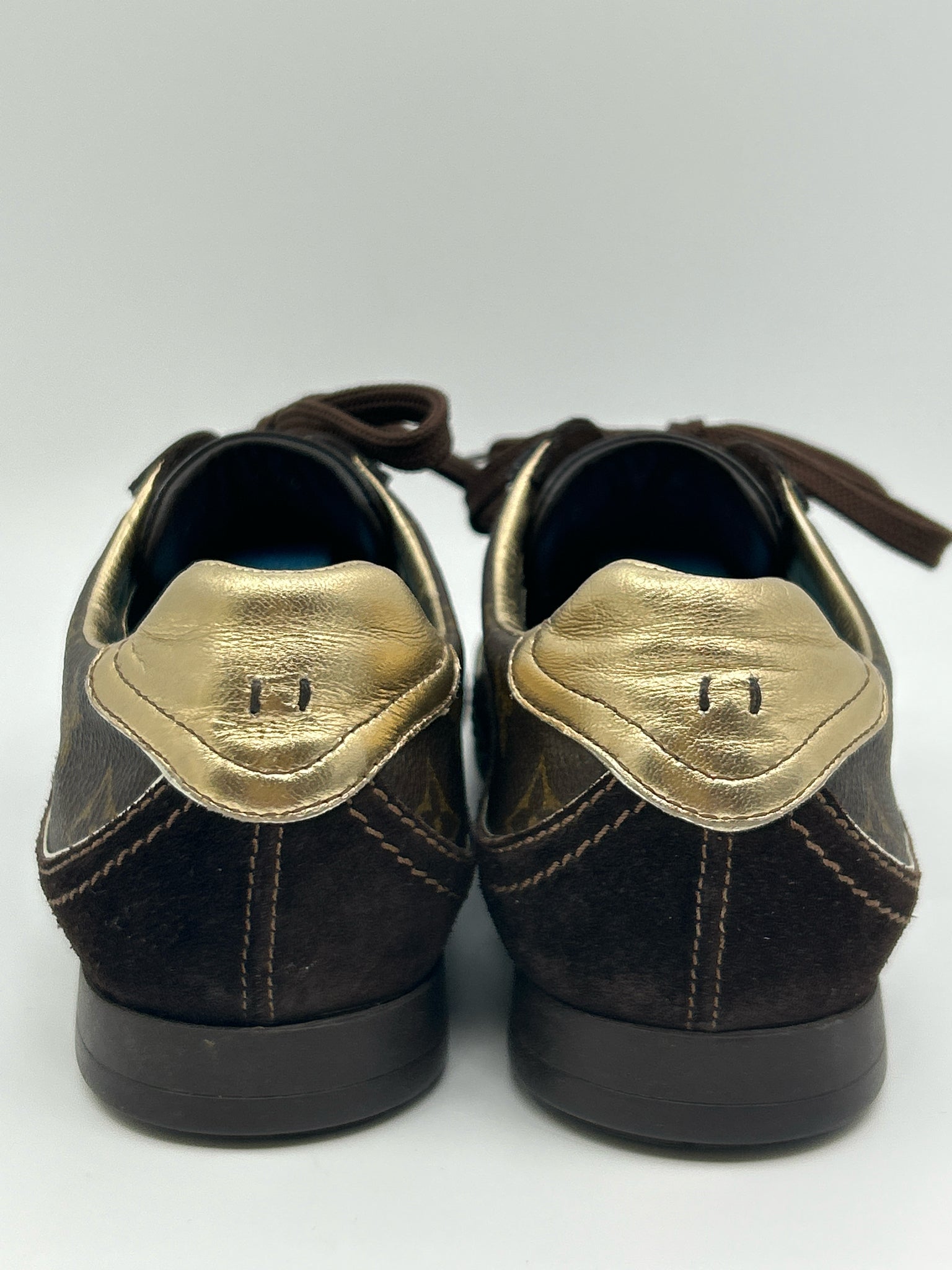 LOUIS VUITTON EU Size 38.5 Brown Women's Sneakers