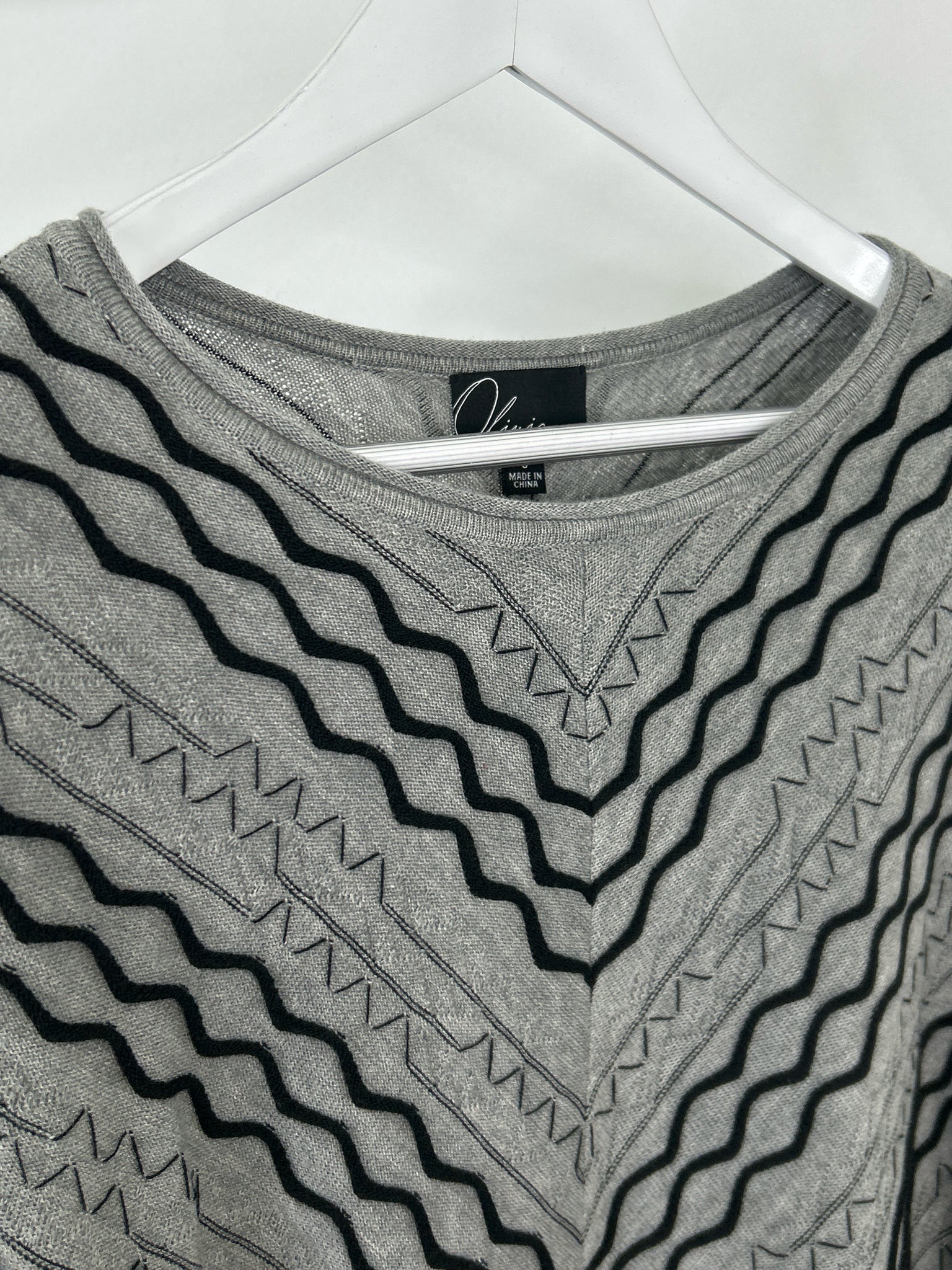 OLIVIA BY HABITAT CLOTHES Size S GRAY AND BLACK Women Sweater