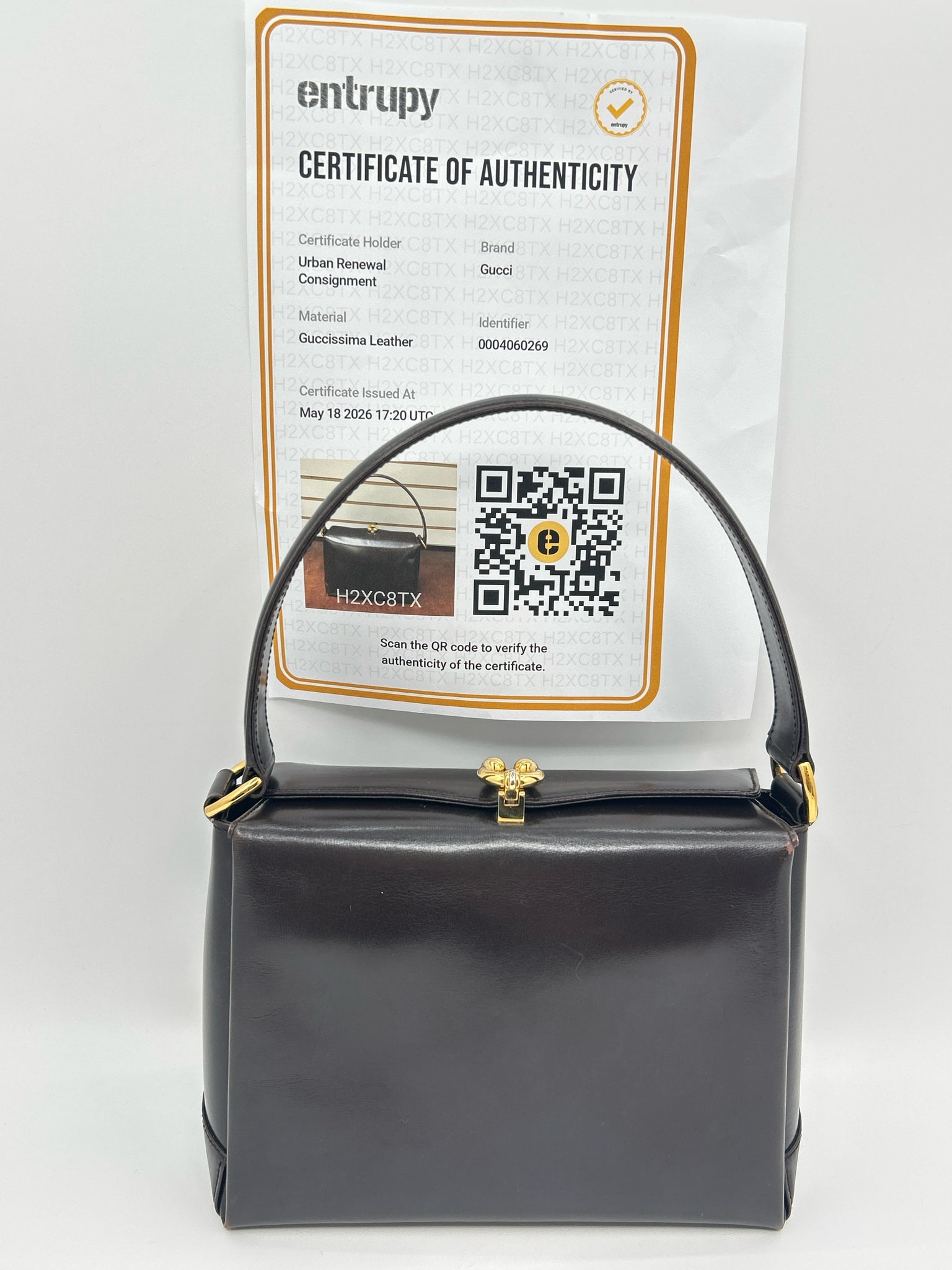 GUCCI Dark Brown Vintage Women Purse