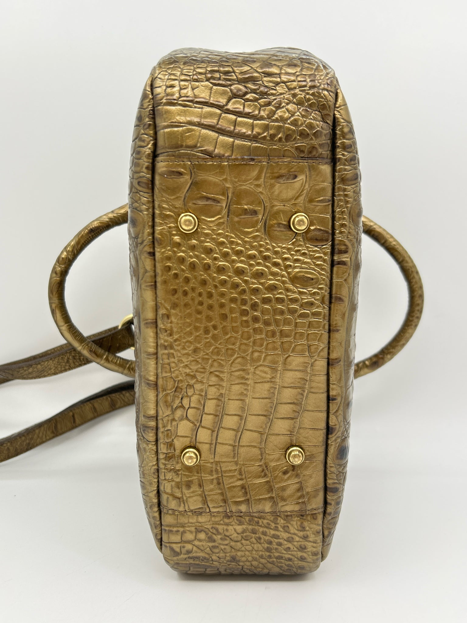 BRAHMIN gold metallic Women Purse