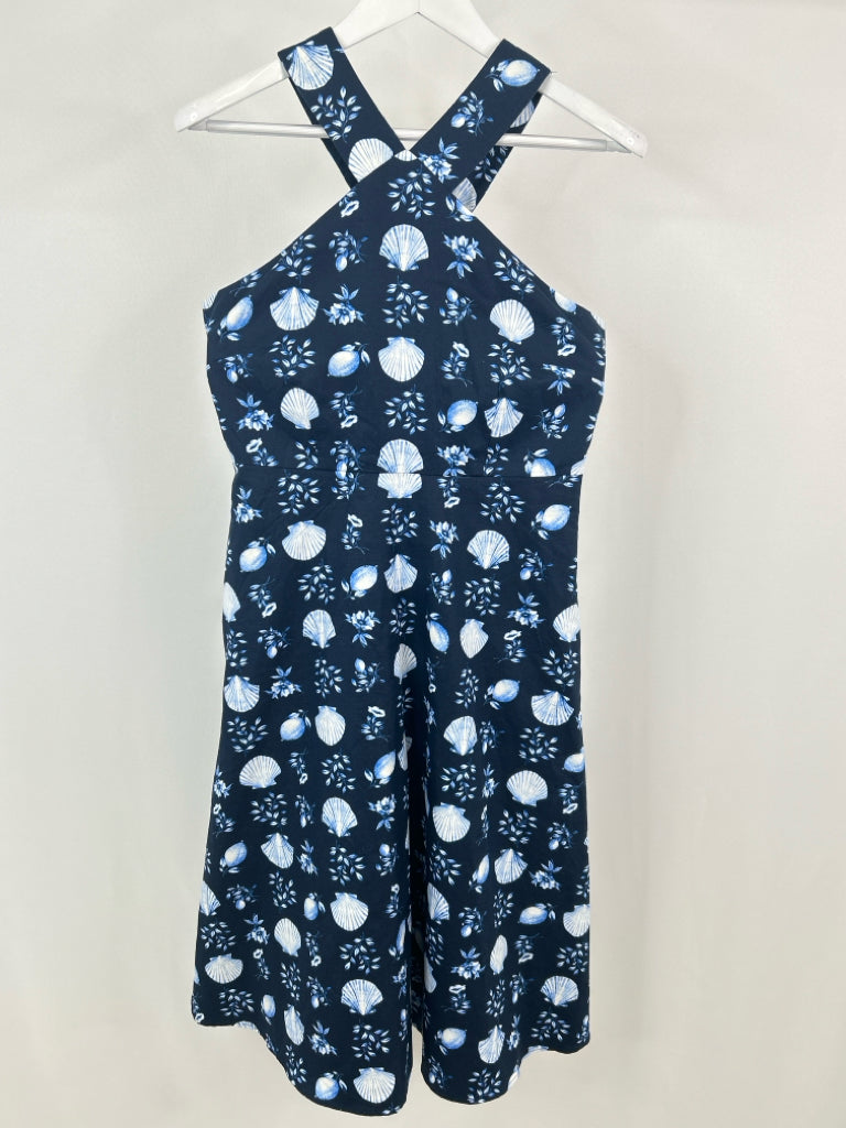 ANN TAYLOR Size 4 Navy Print Women's Dress