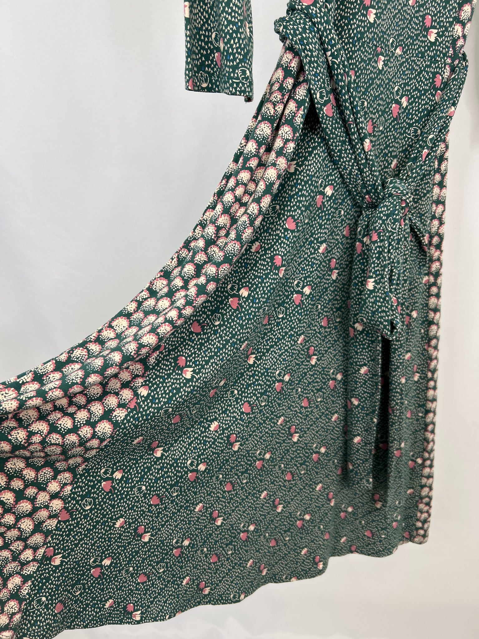 BODEN Size 10L Green Print Women Dress