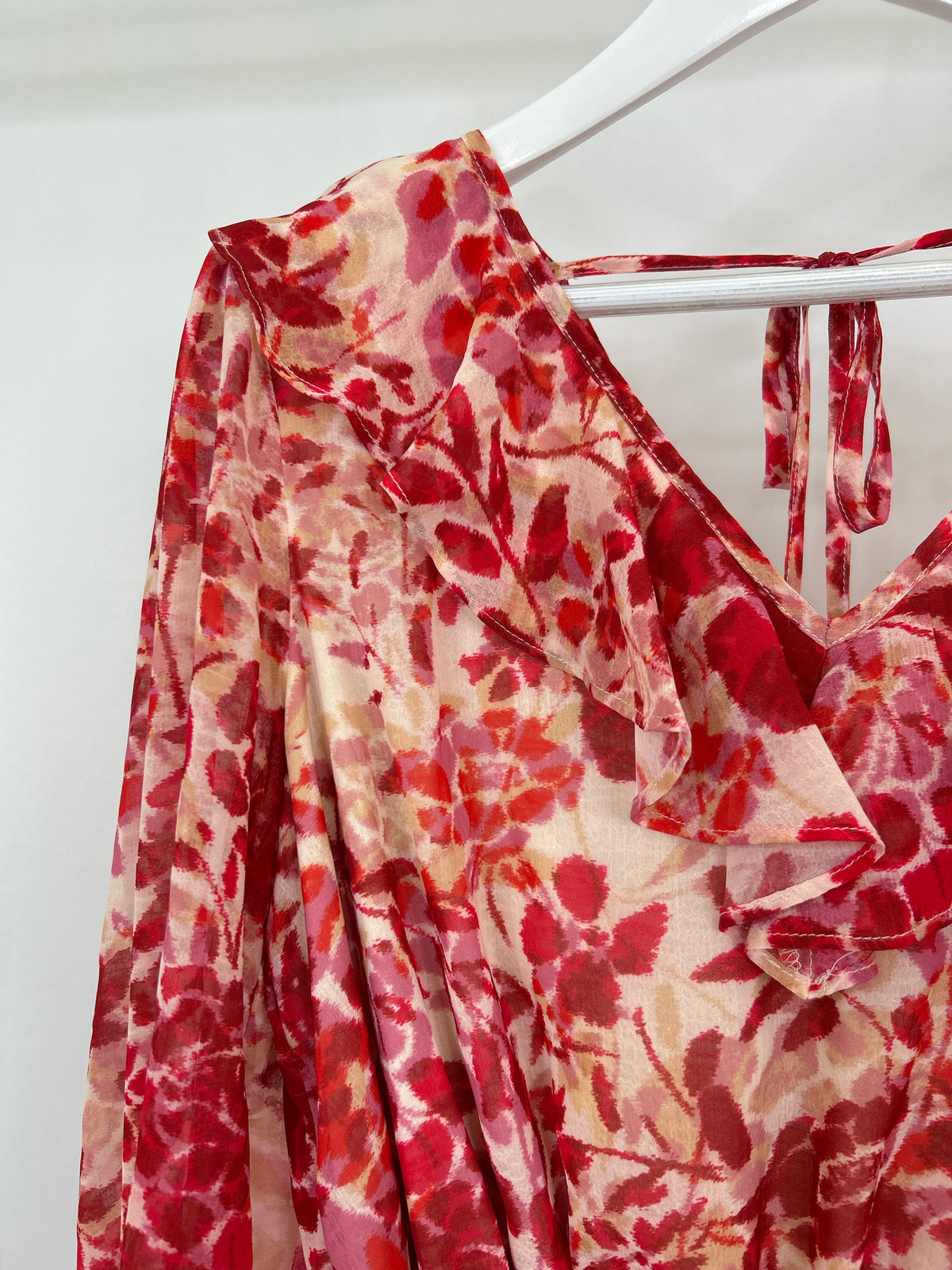 BTFL-Life Size L Red & Pink Women Dress