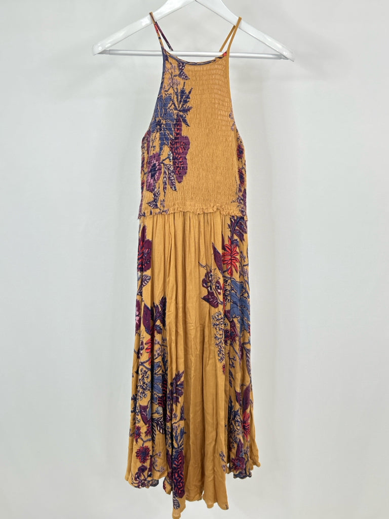 FREE PEOPLE Size XS Mustard Women's Dress NWT