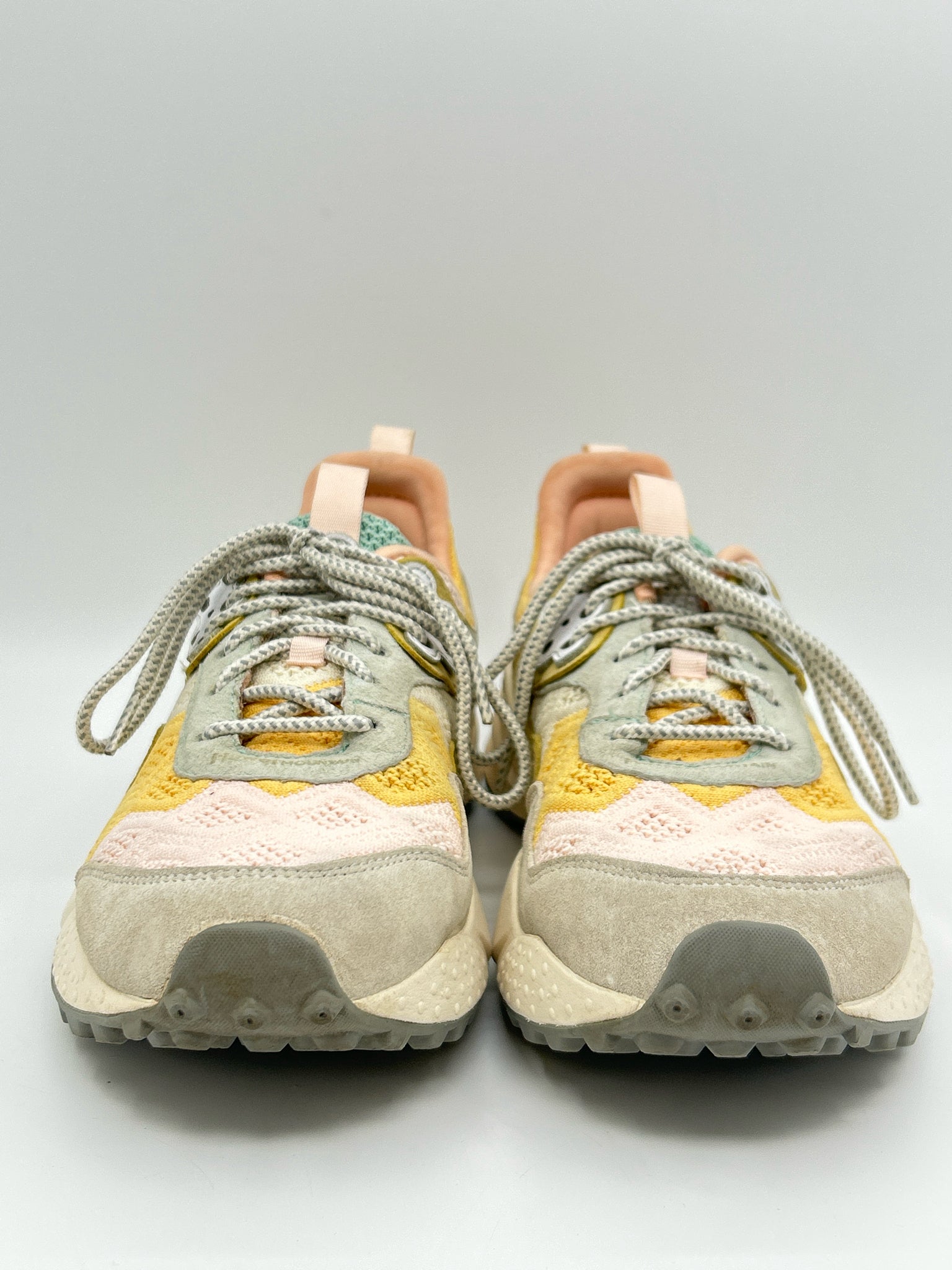 Flower Mountain Size 7.5 Pink and Yellow Women Sneakers
