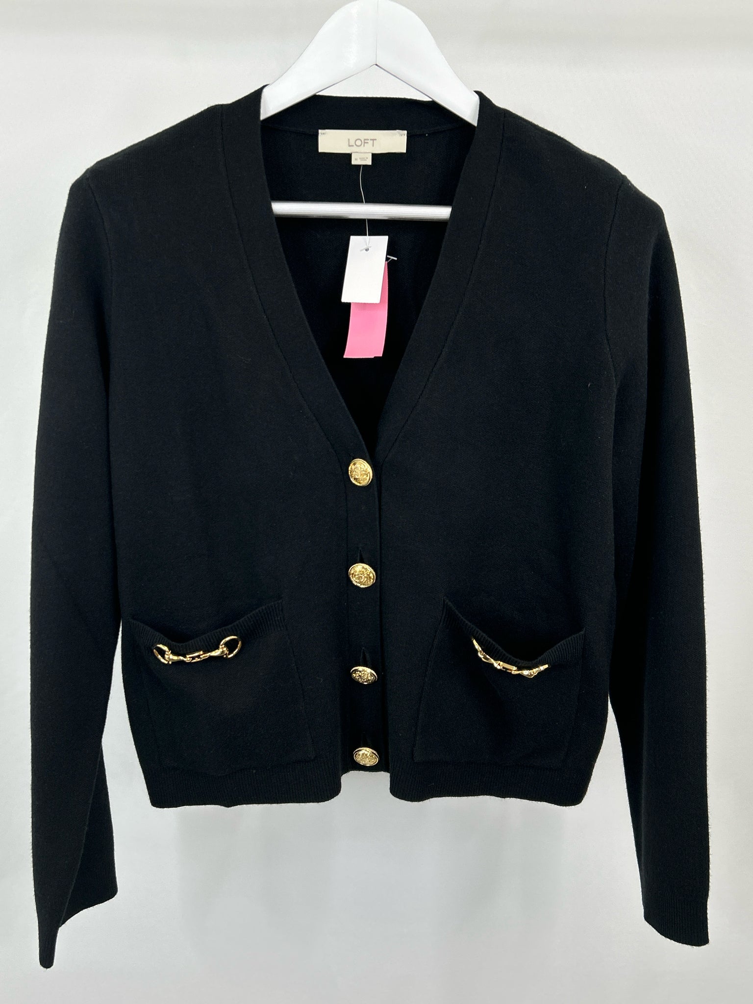 LOFT Size M Black Women Cardigan