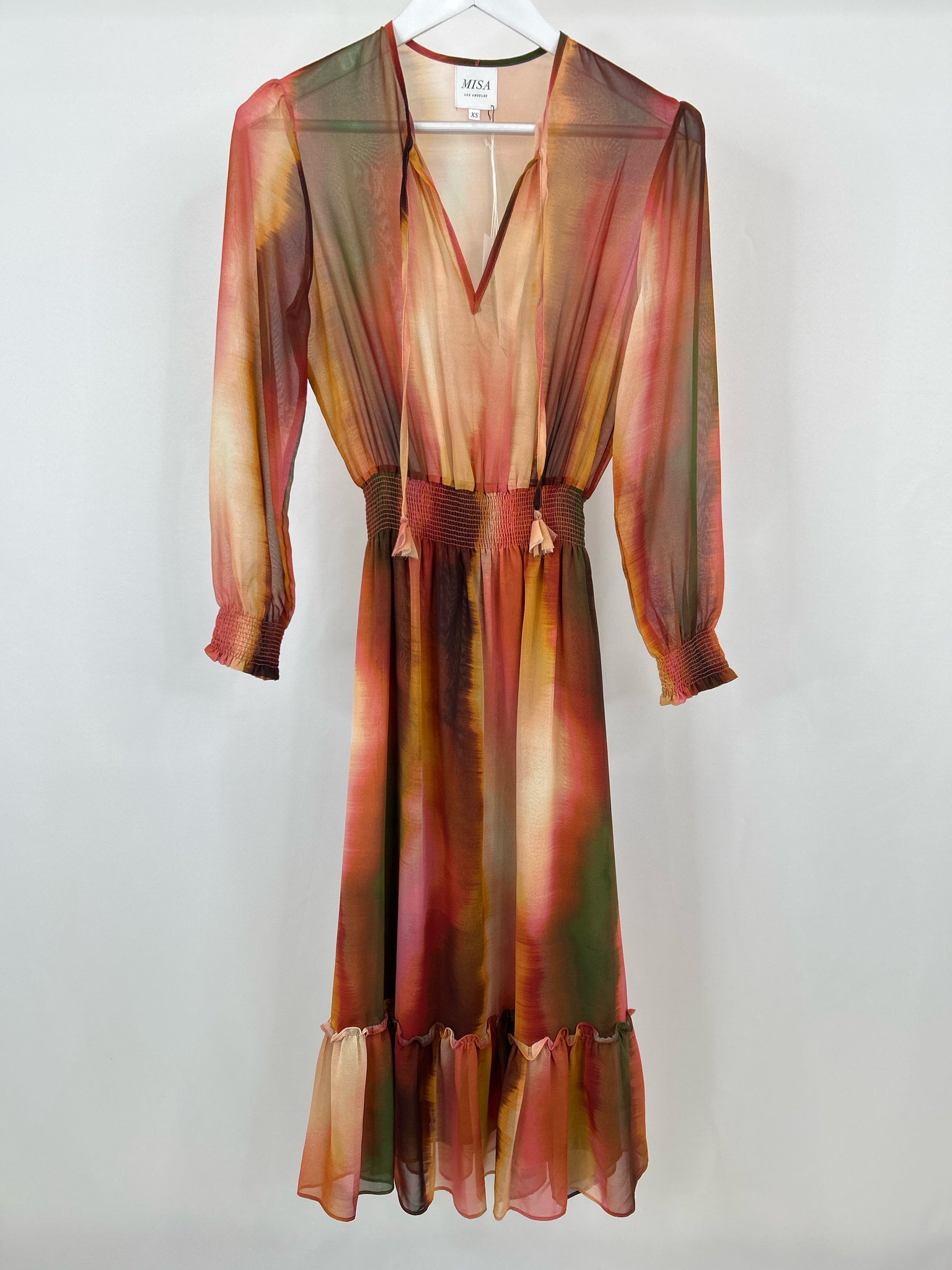 MISA Size XS Orange and Brown Women Dress NWT