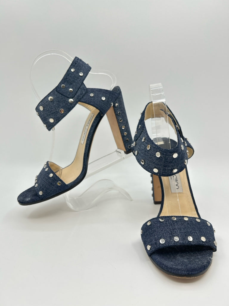 JIMMY CHOO Women Size 40.5 BLUE DENIM Sandal