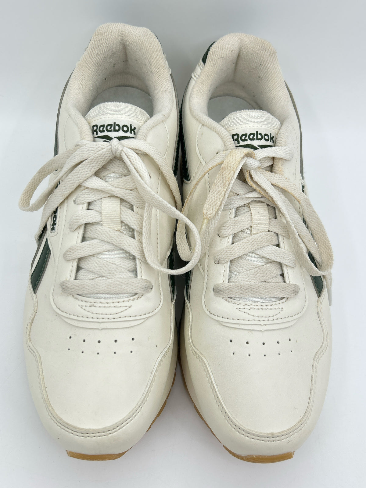 REEBOK Size 8.5 IVORY AND GREEN Women Sneakers