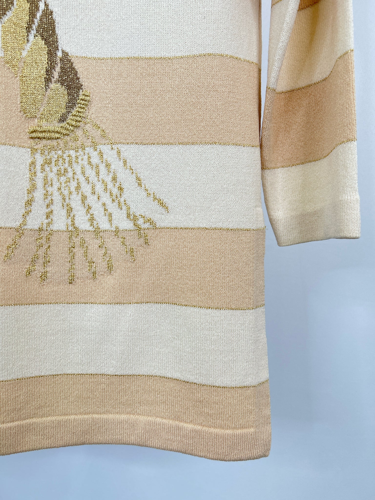 ST JOHN COLLECTION Size S Beige striped Women Sweater