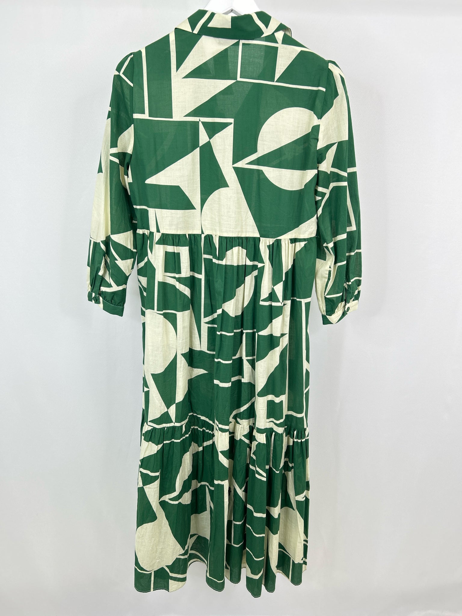ZARA Size S GREEN AND WHITE Women Dress