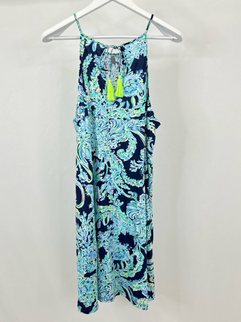 LILLY PULITZER Women Size XL Blue Print Dress