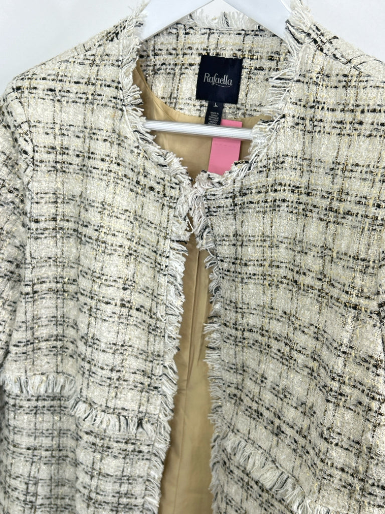 RAFAELLA Women Size L Ivory Jacket