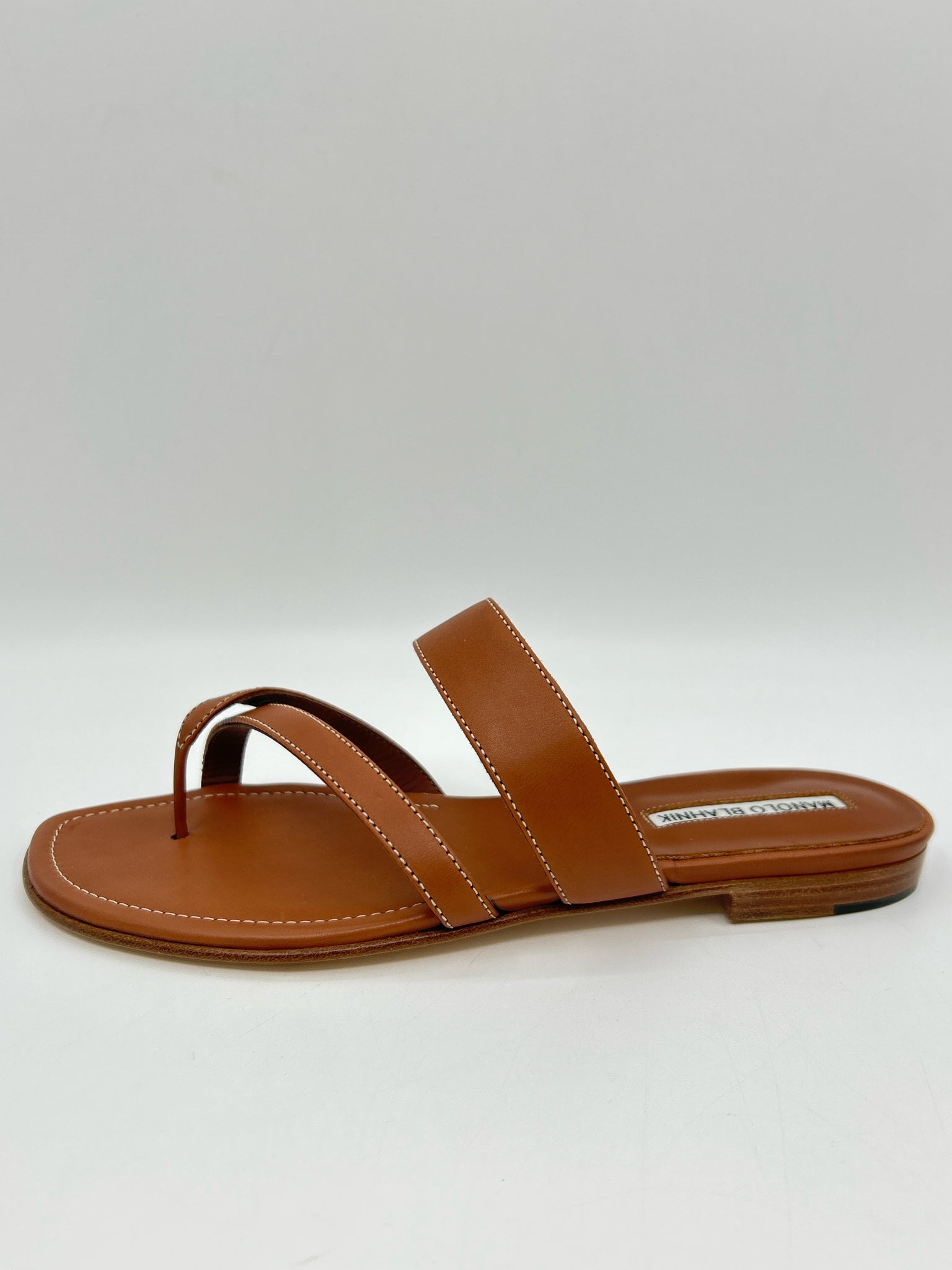 MANOLO BLAHNIK Size 38.5 Brown Women Sandal