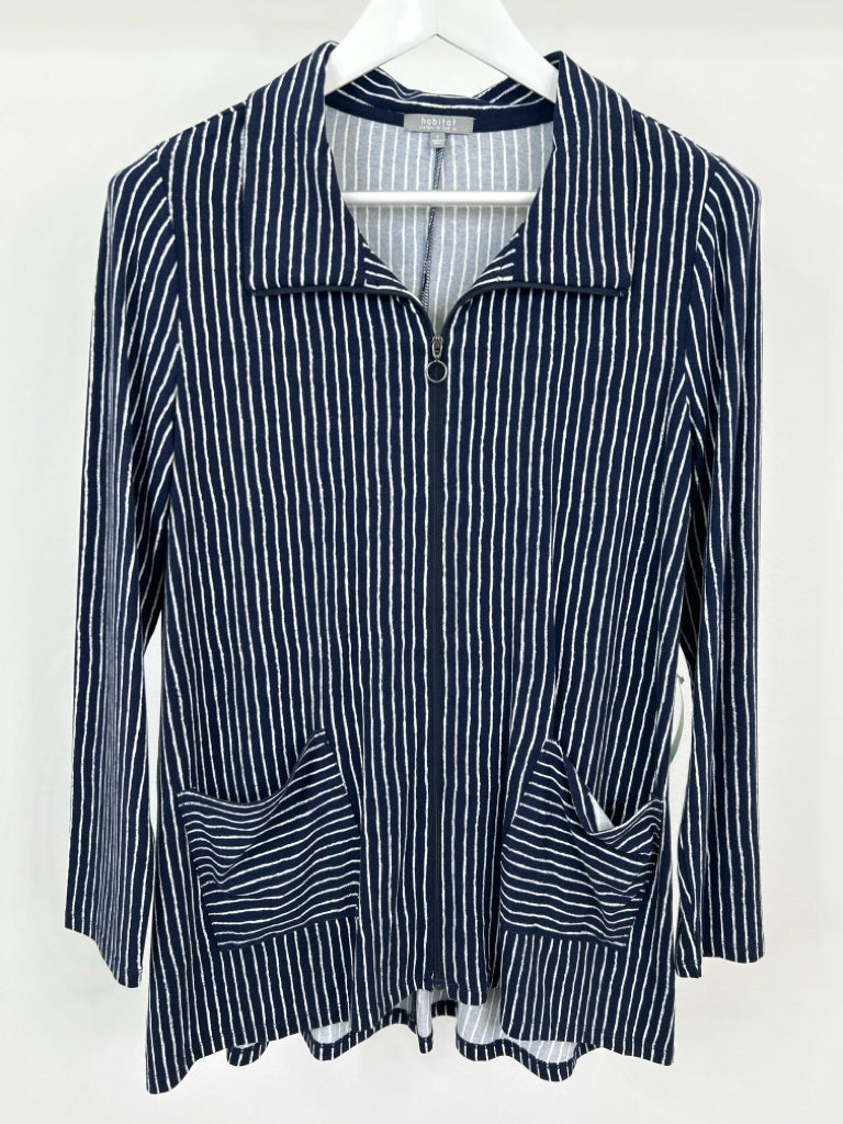 HABITAT Women Size S NAVY STRIPED Jacket