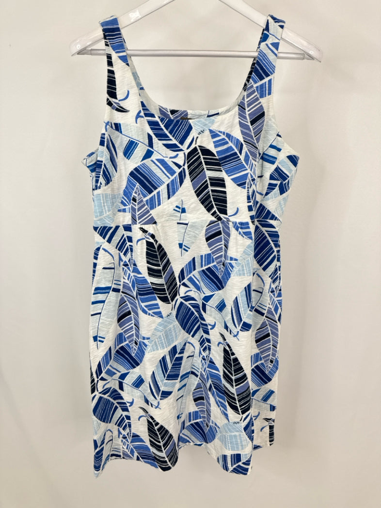 TOMMY BAHAMA Size L Blue Print Women Dress
