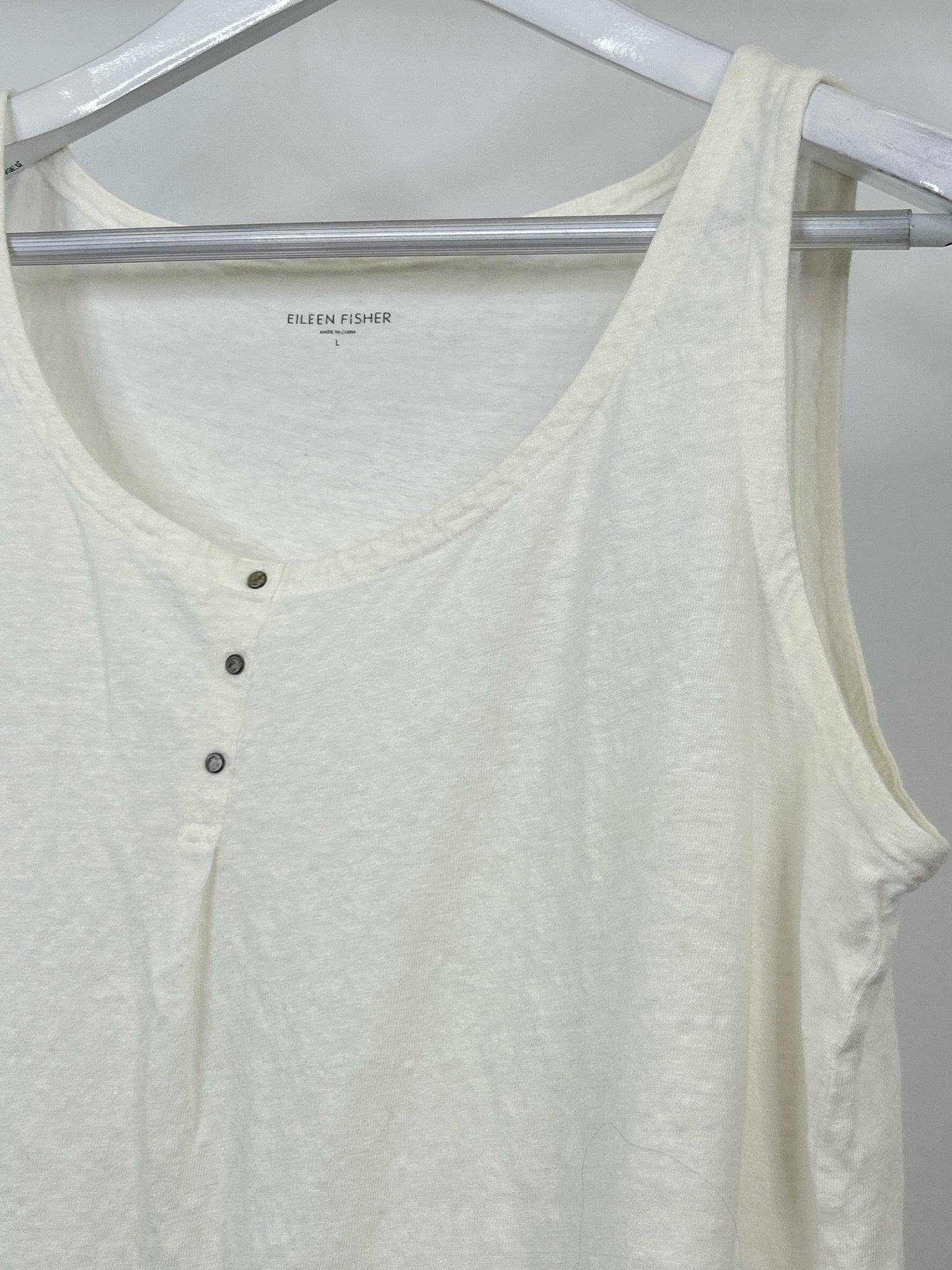 EILEEN FISHER Size L White Women Top