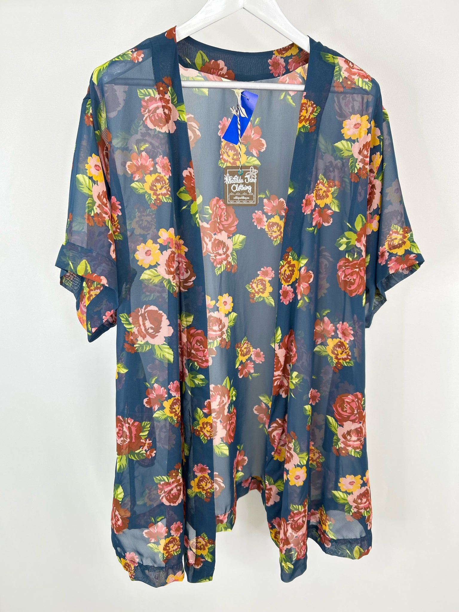 MATILDA JANE Size XS/S Blue floral Women Kimono