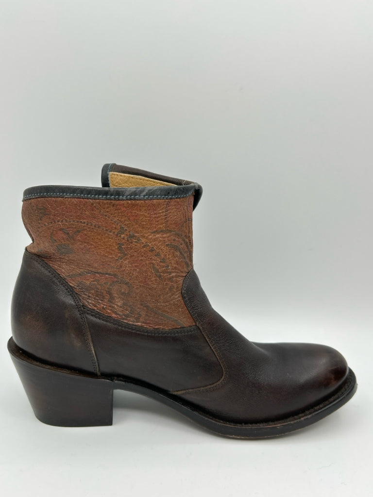 JB DILLON Women Size 7B DARK BROWN Booties