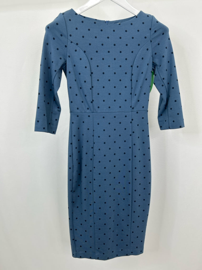 BODEN Women Size 2R Blue Print Dress