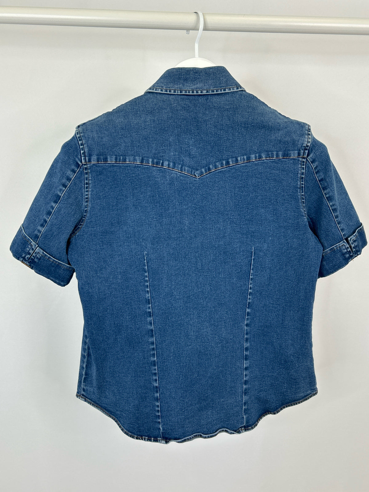 LAUREN JEANS CO Size 8 BLUE DENIM Women Shirt