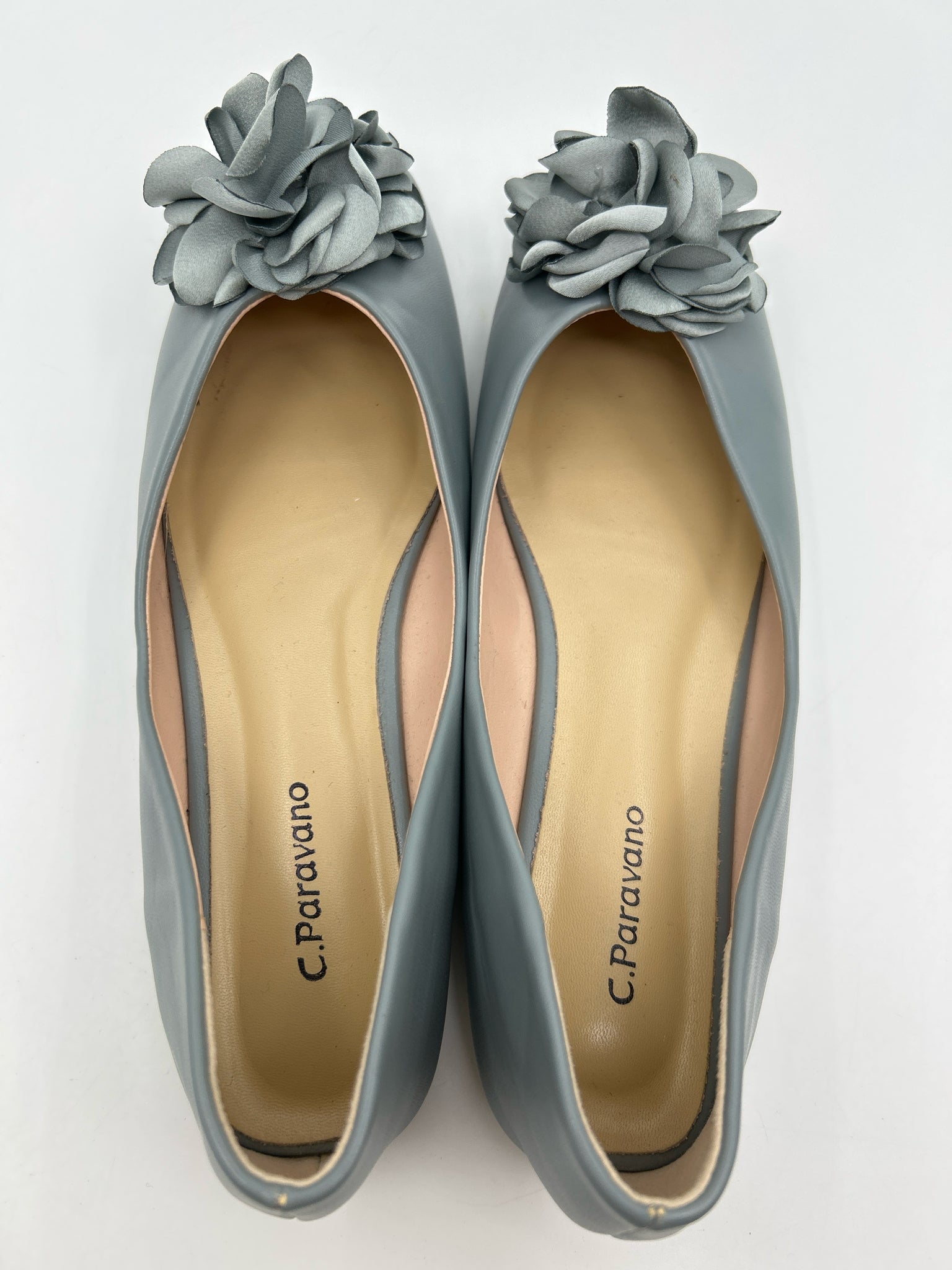 C.Paravano Size 38 Gray & Orange Women Flats