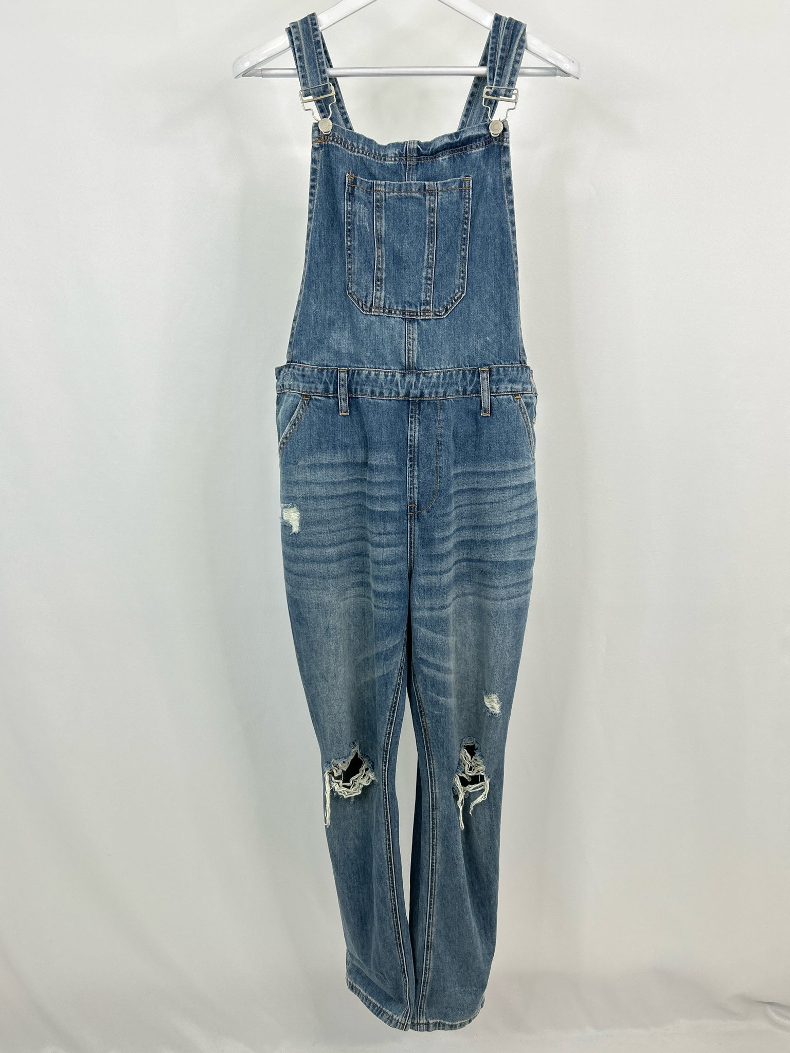 RISEN JEANS Size L BLUE DENIM Women Overall