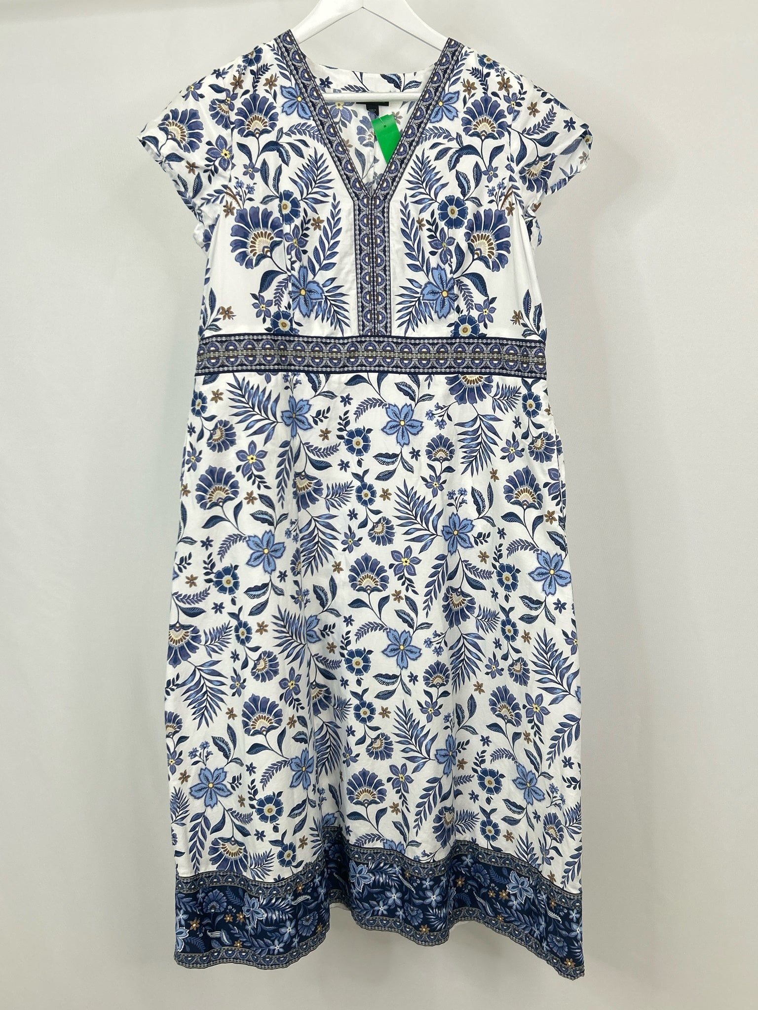 J JILL WEAREVER COLLECTION Size L Blue Print Women Dress
