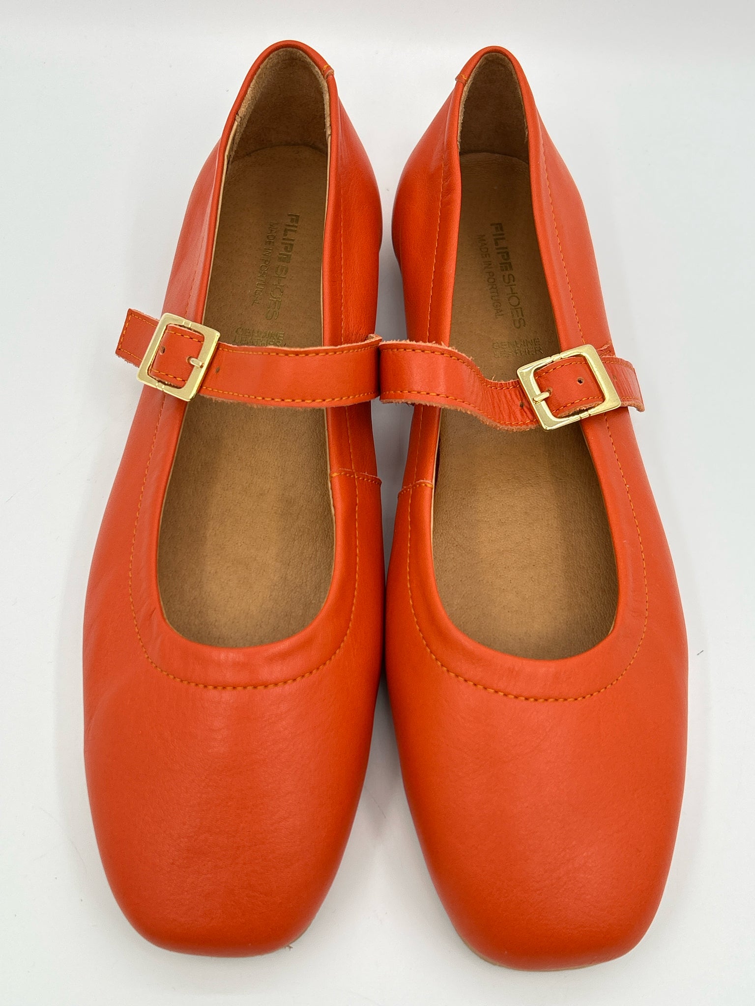 FILIPE SHOES Size 41 Orange Women Flats