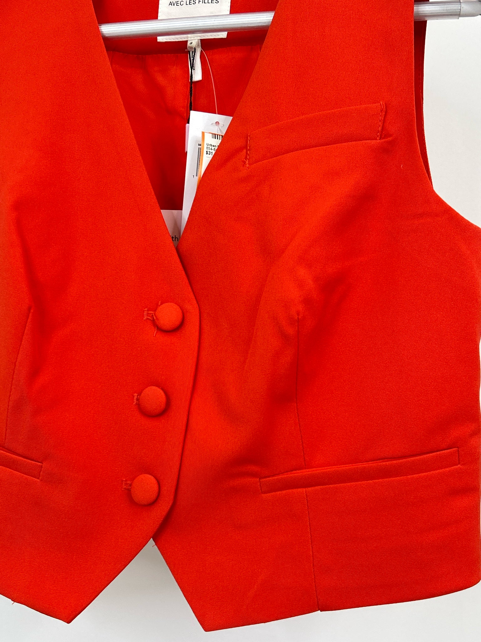 AVEC LES FILLES Size S Red Women Vest NWT