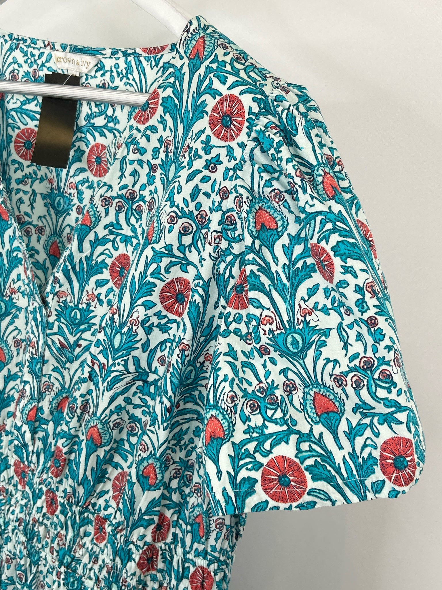 CROWN & IVY Size XXL TEAL AND WHITE Women Dress
