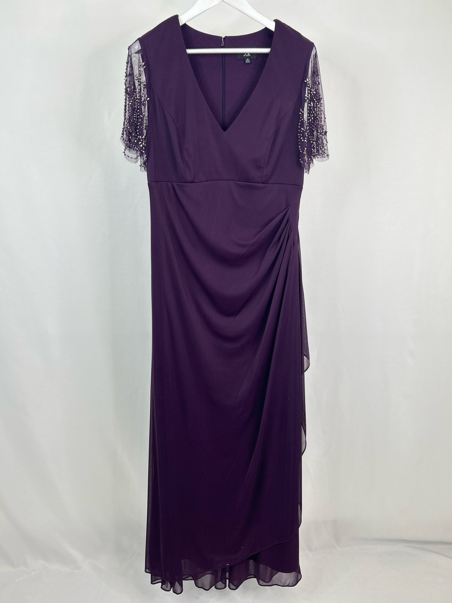 XCAPE Size 16 EGGPLANT Women Dress