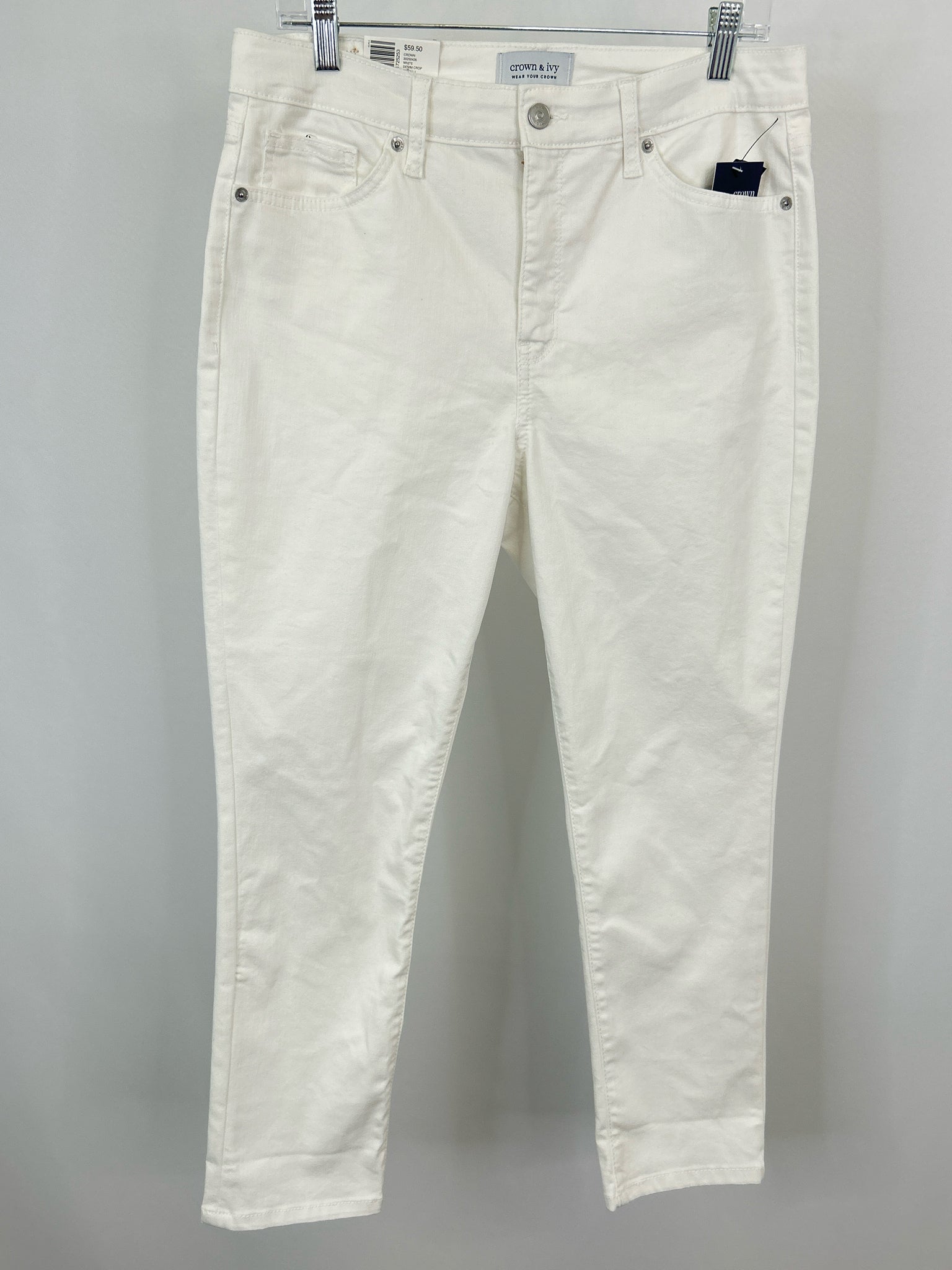 CROWN & IVY Size 10 white denim Women jeans