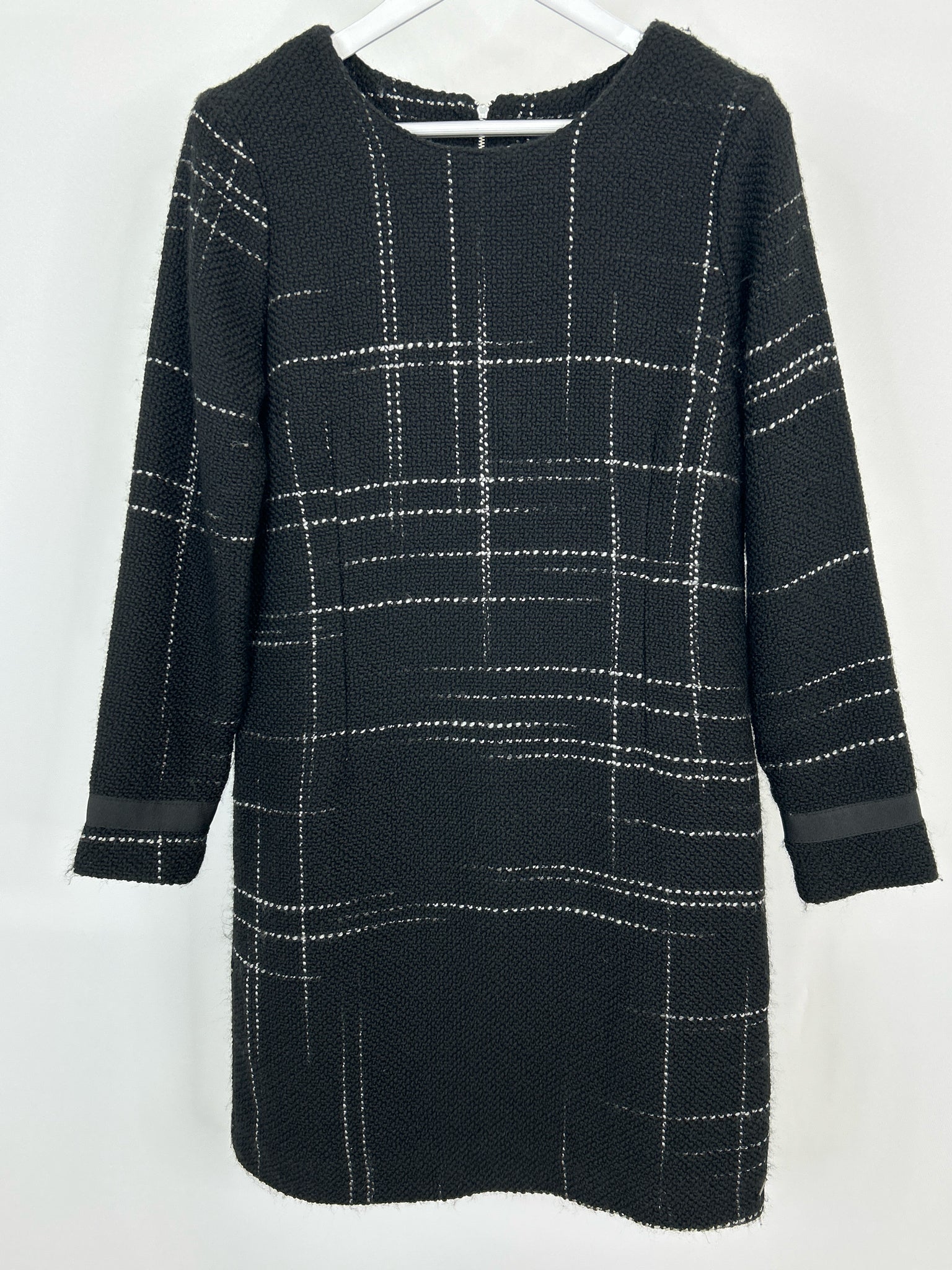 Saint James Size 8 Black Plaid Women Dress