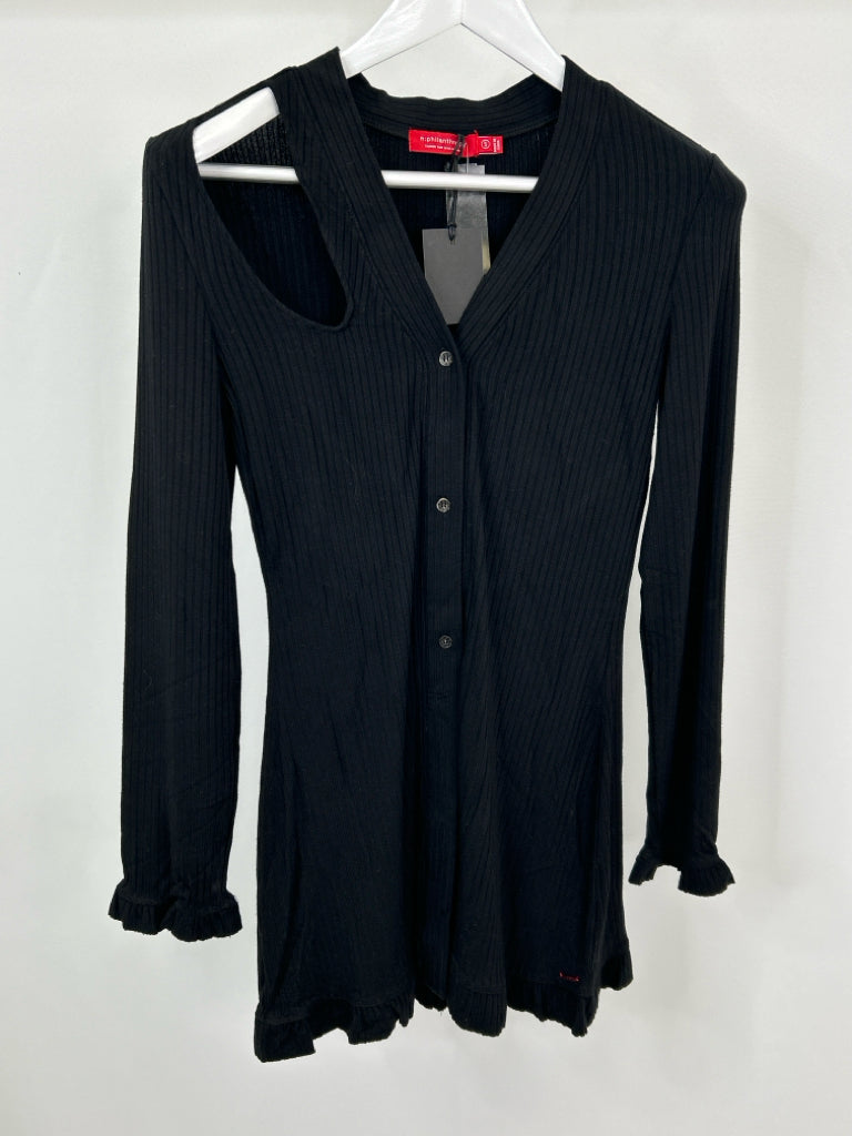 N: PHILANTHROPY Women Size S Black Top NWT