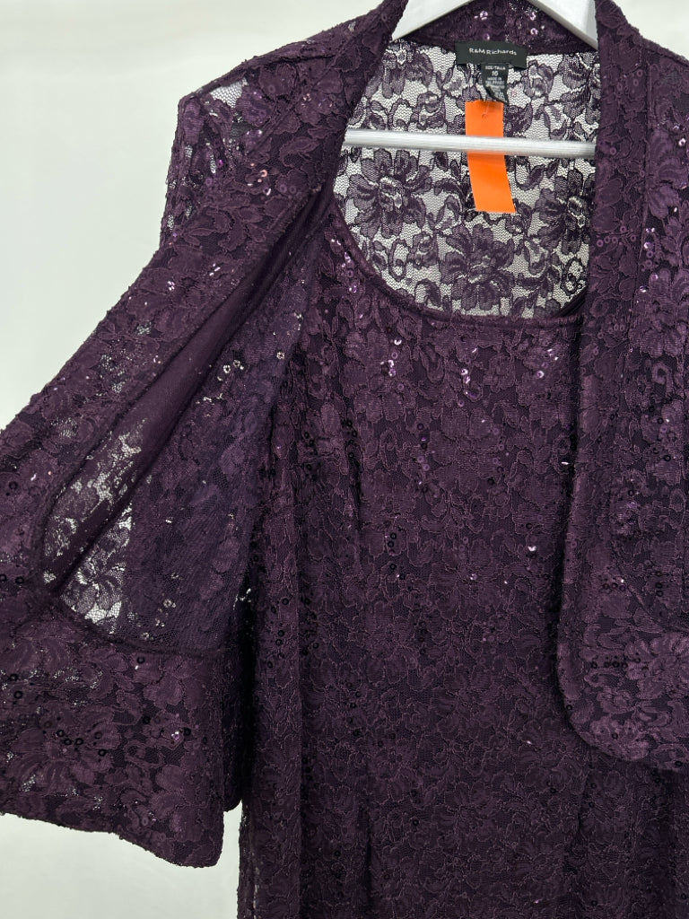 R&M RICHARDS Women Size 16 Purple 2-Piece w/dress